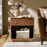 Lina 1 Drawer Nightstand with Open Storage Shelf & Integrated Charging Station(Optional Types)