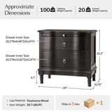 Solid Wood 2 Drawer Nightstand with Charging Ports & Pull-Out Shelf(Optional Types)