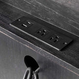 Solid Wood 2 Drawer Nightstand with Charging Ports & Pull-Out Shelf(Optional Types)