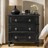 Jules Classic Solid Wood 3-Drawer Nightstand with USB Ports
