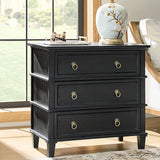 Jules Classic Solid Wood 3-Drawer Nightstand with USB Ports