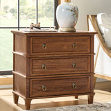 Jules Classic Solid Wood 3-Drawer Nightstand with USB Ports