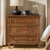 Jules Classic Solid Wood 3-Drawer Nightstand with USB Ports