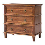 Jules Classic Solid Wood 3-Drawer Nightstand with USB Ports