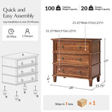Jules Classic Solid Wood 3-Drawer Nightstand with USB Ports