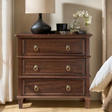 Jules Classic Solid Wood 3-Drawer Nightstand with USB Ports