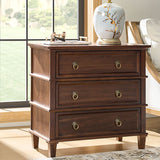 Jules Classic Solid Wood 3-Drawer Nightstand with USB Ports