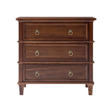 Jules Classic Solid Wood 3-Drawer Nightstand with USB Ports