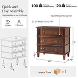 Jules Classic Solid Wood 3-Drawer Nightstand with USB Ports