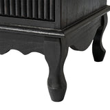 Galatea Fluted 3-Drawer Nightstand in Transitional Style
