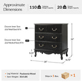 Galatea Fluted 3-Drawer Nightstand in Transitional Style
