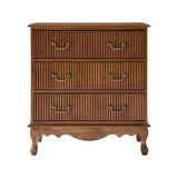Galatea Fluted 3-Drawer Nightstand in Transitional Style