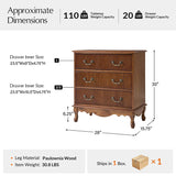 Galatea Fluted 3-Drawer Nightstand in Transitional Style