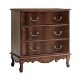 Galatea Fluted 3-Drawer Nightstand in Transitional Style