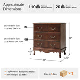 Galatea Fluted 3-Drawer Nightstand in Transitional Style