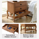 Nina Traditional Modern Exquisite Fully Assembled Nightstand with Hidden Drawer(Optional Types)