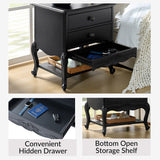 Nina Traditional Modern Exquisite Fully Assembled Nightstand with Hidden Drawer(Optional Types)