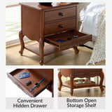 Nina Traditional Modern Exquisite Fully Assembled Nightstand with Hidden Drawer(Optional Types)