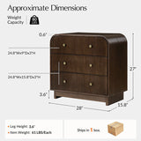 Albert Yanick 27" Tall 3-Drawer Nightstand