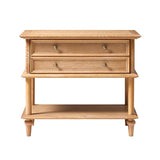 Multi-Functional Traditional Wood Nightstand with Open Shelf
