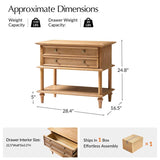 Multi-Functional Traditional Wood Nightstand with Open Shelf
