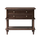 Multi-Functional Traditional Wood Nightstand with Open Shelf