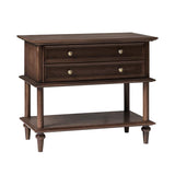 Multi-Functional Traditional Wood Nightstand with Open Shelf
