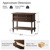 Multi-Functional Traditional Wood Nightstand with Open Shelf