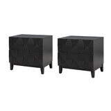 Kamu 2 - Drawer Nightstand Chest with Built-in Outlets(Optional Types)