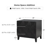Kamu 2 - Drawer Nightstand Chest with Built-in Outlets(Optional Types)