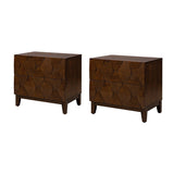 Kamu 2 - Drawer Nightstand Chest with Built-in Outlets(Optional Types)