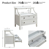 Grace 2 - Drawer Nightstand Chest with Built-in Outlets(Optional Types)