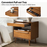 Giralda 2-Drawer Mid-century Modern Nightstand with Built-In Outlets(Optional Types)