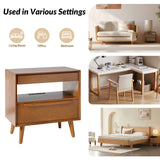Giralda 2-Drawer Mid-century Modern Nightstand with Built-In Outlets(Optional Types)