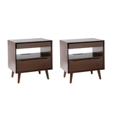 Giralda 2-Drawer Mid-century Modern Nightstand with Built-In Outlets(Optional Types)