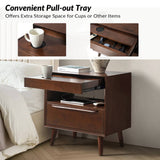 Giralda 2-Drawer Mid-century Modern Nightstand with Built-In Outlets(Optional Types)