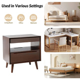 Giralda 2-Drawer Mid-century Modern Nightstand with Built-In Outlets(Optional Types)