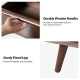 Giralda 2-Drawer Mid-century Modern Nightstand with Built-In Outlets(Optional Types)