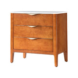 Floriana Modern 3-Drawer Nightstand  with Marble Top & USB Ports Spacious Storage