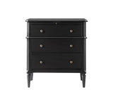 Griselda Transitional 3-Drawer Nightstand with Hidden Compartment, Pull-Out Tray & Power Outlet  Solid Wood Elegance