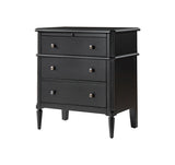 Griselda Transitional 3-Drawer Nightstand with Hidden Compartment, Pull-Out Tray & Power Outlet  Solid Wood Elegance