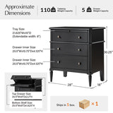 Griselda Transitional 3-Drawer Nightstand with Hidden Compartment, Pull-Out Tray & Power Outlet  Solid Wood Elegance