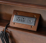 Griselda Transitional 3-Drawer Nightstand with Hidden Compartment, Pull-Out Tray & Power Outlet  Solid Wood Elegance