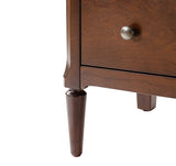 Griselda Transitional 3-Drawer Nightstand with Hidden Compartment, Pull-Out Tray & Power Outlet  Solid Wood Elegance