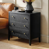 Andrea Modern 3-Drawer Nightstand with USB/Type-C Outlet Bedside Storage