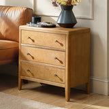 Andrea Modern 3-Drawer Nightstand with USB/Type-C Outlet Bedside Storage