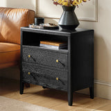 Andrea Modern 2-Drawer Nightstand with USB/Type-C Outlet Bedside Storage