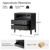 Andrea Modern 2-Drawer Nightstand with USB/Type-C Outlet Bedside Storage