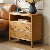 Andrea Modern 2-Drawer Nightstand with USB/Type-C Outlet Bedside Storage