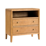 Andrea Modern 2-Drawer Nightstand with USB/Type-C Outlet Bedside Storage